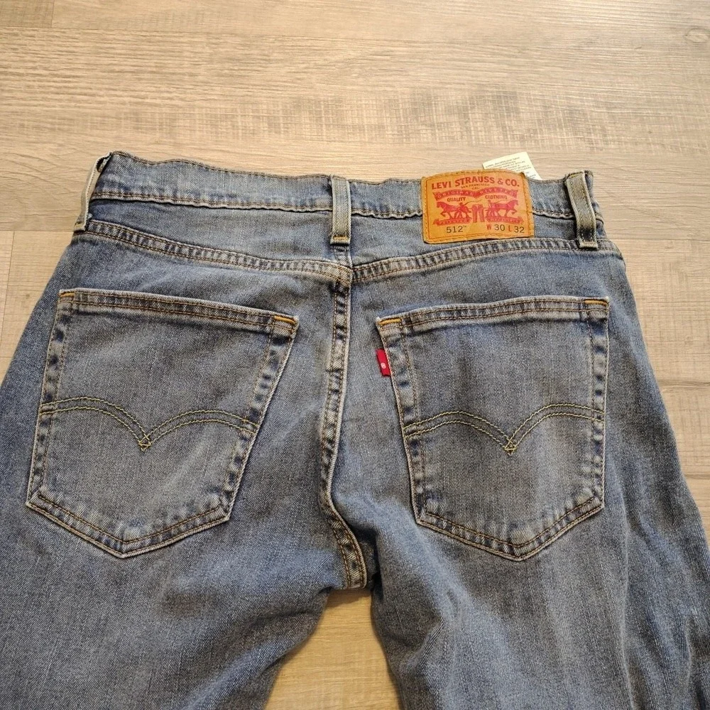 Levis 512 Jeans Mens Skinny Blue Denim Pants  30x32 Tapered Stretch Hipster Fade